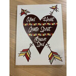 Heart And Arrow Wall Decor Gentle Kind Brave Soul Love Wall Art Canvas Cute